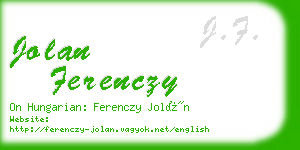 jolan ferenczy business card